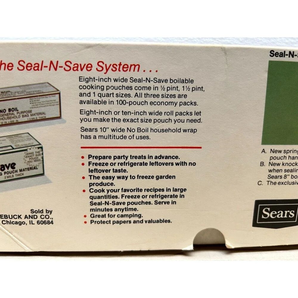 Vtg Sears Seal N Save Cook Save Prepaire Preserve Food Sealing White Machine